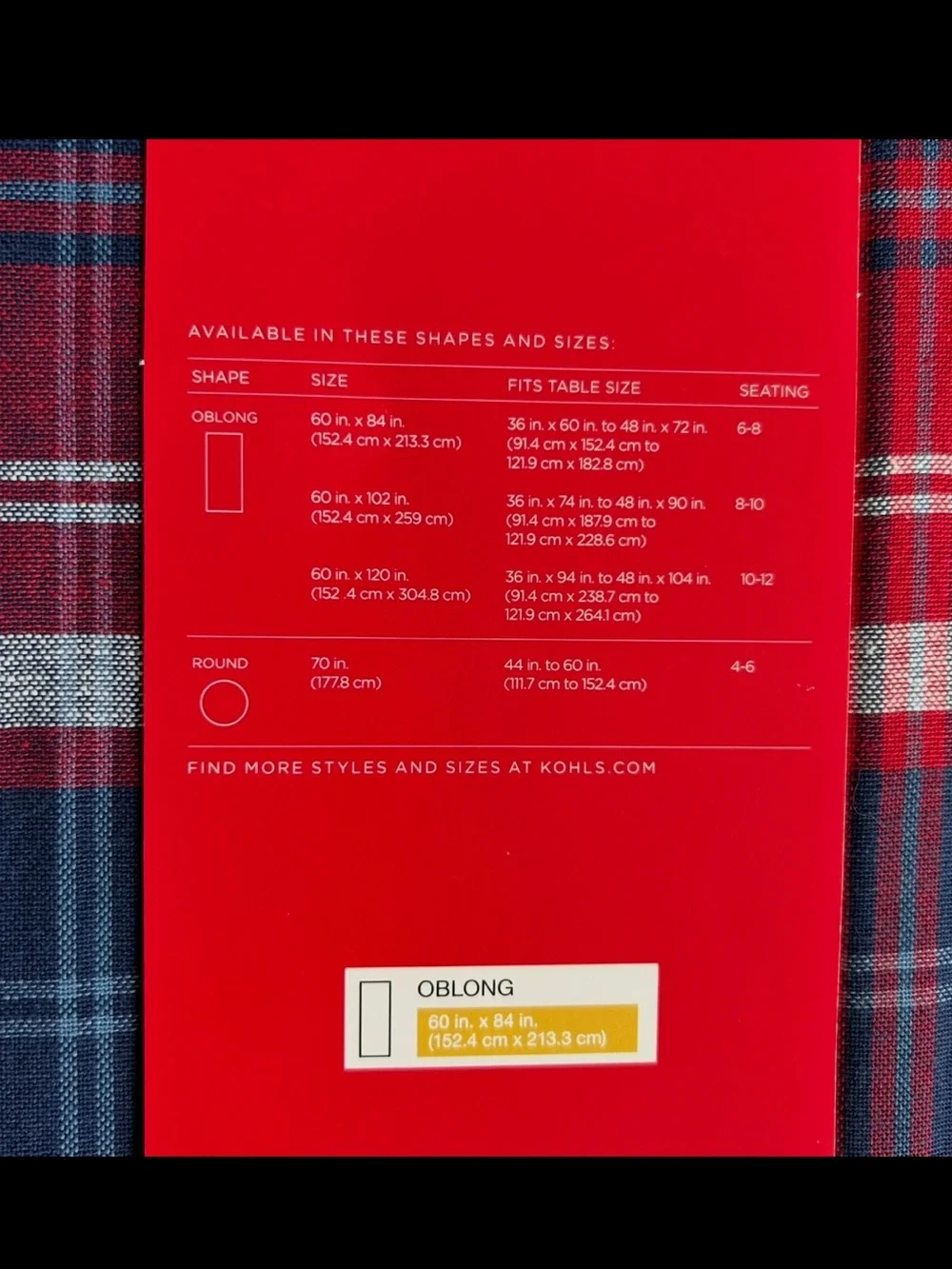 NEW Red Plaid Tablecloth - Classic Festive Dining